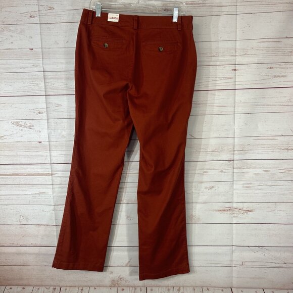Dockers Rust red Pant Soft khaki straight Truly Slimming Size 10 Women’s Med New - Picture 3 of 7